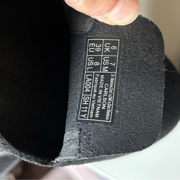 NEW Dr. Martens Black Suede Carlson Mules Clogs Sz 39/ 8 Black - Picture 4 of 4
